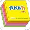 Bloczek STICK N 51x51mm, 250 kartek, mix 5 kolorów neonowych 21203