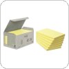 Ekologiczne karteczki samoprzylepne Post-it z certyfikatem PEFC Recycled, Żółte, 76x76mm, 16 bloczków po 100 karteczek, 654-1T 3M-4046719100651