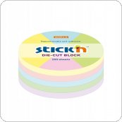 Notes koło, 67x67mm, mix 5 kolorów pastelowych, 250 kartek, Stick n 21829