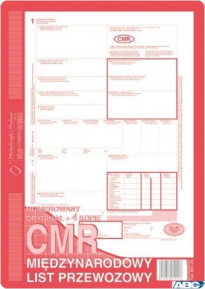800-2 CMR międzynarodowy list przewozowy A4, 80 kartek, (1+4), MICHALCZYK i PROKOP