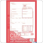 800-2N CMR numerowany międzynarodowy list przewozowy A4, 80 kartek (1 + 4), MICHALCZYK i PROKOP Obrót towarowy, materiałowy oraz magazynowy