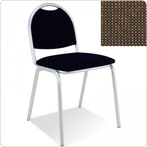 Krzesło konferencyjne ARIOSO ciemny brązowo-beżowy + aluminium