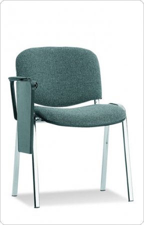 Krzesło konferencyjne ISO T z pulpitem jasne beżowo-brązowe + chrom