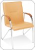 Krzesło konferencyjne SAMBA miodowe + chrom + buk naturalny