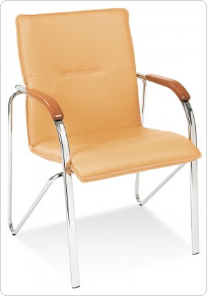 Krzesło konferencyjne SAMBA miodowe + chrom + buk naturalny