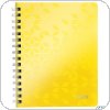 Kołonotatnik w kratkę A5 PP, 80 kartek, Leitz WOW, żółty 46410016