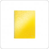 Kołonotatnik z 3 zakładkami BE MOBILE Leitz WOW A4, 80 kartek, w kratkę, żółty 46450016
