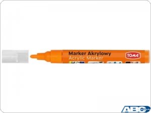 Marker akrylowy, fibrowa końcówka ścięta 2-5mm, pomarańczowy TO-402 Toma