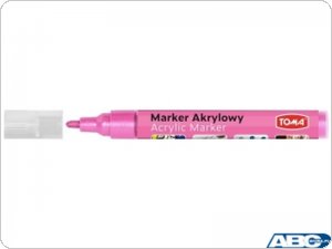 Marker akrylowy, fibrowa końcówka ścięta 2-5mm, różowy TO-402 Toma