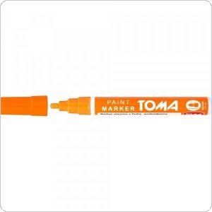 Marker akrylowy, fibrowa końcówka ścięta 2-5mm, pomarańczowy metalic TO-402 Toma