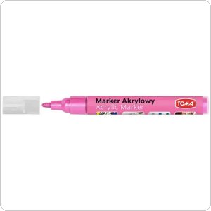 Marker akrylowy, fibrowa końcówka ścięta 2-5mm, różowy metalic TO-402 Toma