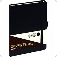 Notatnik GRAND z gumką A5/80 kartek, 80g/kratka, okładka czarna, 150-1381