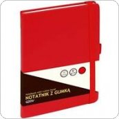 Notatnik GRAND z gumką A5 / 80 kartek, 80g / kratka, okładka czerwona, 150-1382