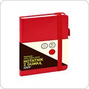 Notatnik z gumką A6, 80 kartek, czerwony kratka 150-1401 GRAND