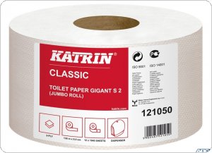 Papier toaletowy, duże rolki KATRIN CLASSIC Gigant S 2 130, 121050, opakowanie: 12 rolek