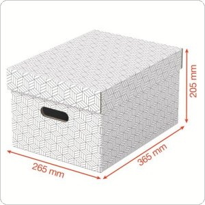 Pudełka domowe do przechowywania, rozmiar M (360 x 265 x 205mm), 3 sztuki, białe Esselte 628282