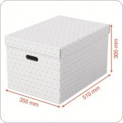Pudełka domowe do przechowywania, rozmiar L (510 x 355 x 305mm), 3 sztuki, białe Esselte 628286