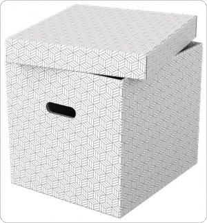Pudełka domowe do przechowywania, w kształcie sześciana (365 x 320 x 3155mm), 3 sztuki, białe Esselte 628288