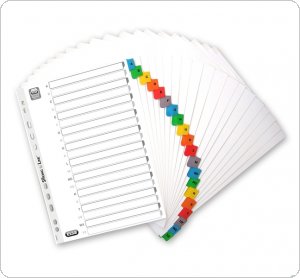 Przekładki kartonowe MYLAR A4, alfabetyczne A-Z kolorowe karty OXFORD 100204595 100204595