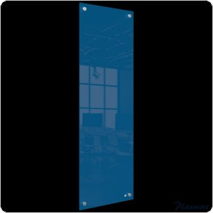 Mała podłużna szklana tablica suchościeralna Nobo Home 300x900mm, niebieska 1915608