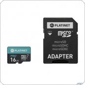 Karta pamięci Micro SDhc + adapter 16GB class10 UIII 90MB / s Platinet PMMSD16UI