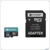 Karta pamięci Micro SDhc + adapter 32GB class10 UIII A1 90MB / s Platinet PMMSD32UI