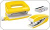Zszywacz + dziurkacz metalowy Leitz Mini WOW, żółty, 10 lat gwarancji, 10 kartek 55612016 Zestaw zszywacz dziurkacz